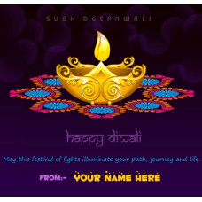 Custom With Diwali Lamp Greeting Card